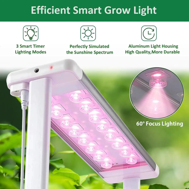 Hydroponics Growing System kit with Trellis,Smart Hydroponic Gardening System with LED Grow Light, Indoor Hydroponic Garden Herb Grow Kit for Short Tomato,Pepper,Cucumber (6200LC) by GreenHaven Gardens