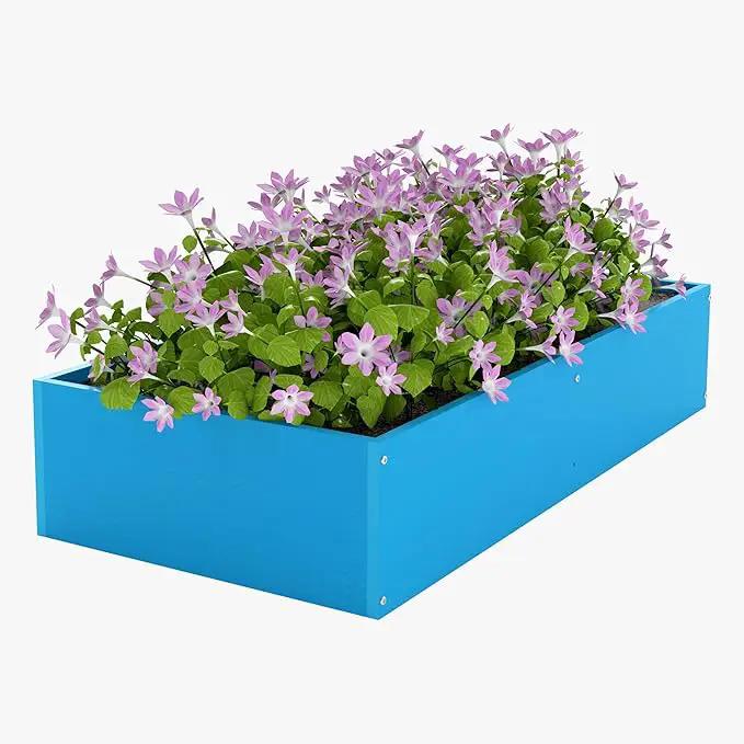 HDPE Raised Garden Bed 47.24 * 24.4 * 9.65 in,Vegetable Planter Bed Outdoor,Elevated Horticulture Planter Bed,Waterproof,Rot-Resistant and Non-Cracking Above Ground Garden Bed(Pacific Blue) by GreenHaven Gardens
