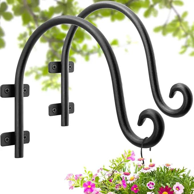 AJART Hanging Plant Hanger Outdoor: Bird Feeder Hangers for Outside - 8 inch Plant Hooks for Hanging Flower Baskets 2 Pieces by GreenHaven Gardens