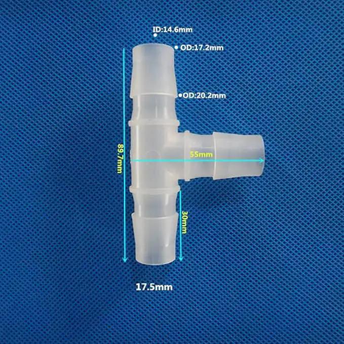 Unifizz T - Piece Hose Equal Paths Tube Accessories,17.5mm Equal Paths Plastic Hose Tube Connector For Cooling Watering Irrigation, Transparent, 10Pcs by GreenHaven Gardens