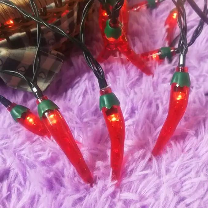 Solar Red Chili String Lights, 30 LED Chili Shape Fairy String Lights Solar Operated String Lights for Wedding, Chinese New Year,Spring Festival,Party Decoration,Christmas by GreenHaven Gardens