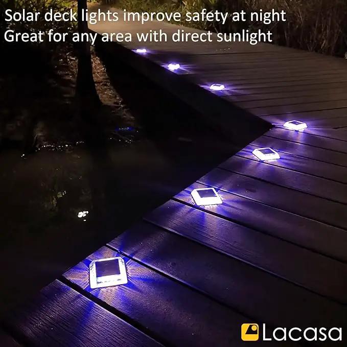 Lacasa Outdoor Solar Light, 4 Pack 30LM IP68 Waterproof Solar Garden Light Auto On/Off Solar Lighting for Pathways Paths, Mixed Colours (Warm White + Blue Light) by GreenHaven Gardens