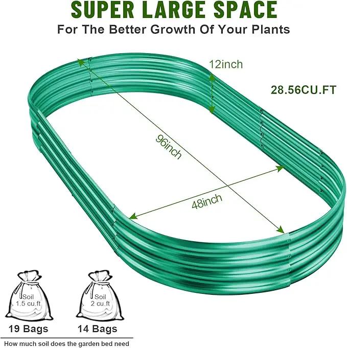 Land Guard 8×4×1 ft Green Raised Garden Bed, Vego Garden Raised Bed, Above Ground Flower Bed for Vegetables, Flowers, Herbs（Green）… by GreenHaven Gardens