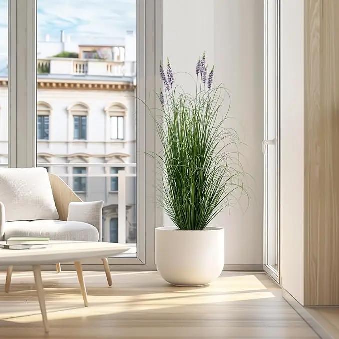 Artificial Plant 5ft Tall Artificial Lavender Plant,Faux Plants Indoor Home Decorative Artificial Plants & Flowers in Pot Fake Plant, House Plant Indoor by GreenHaven Gardens