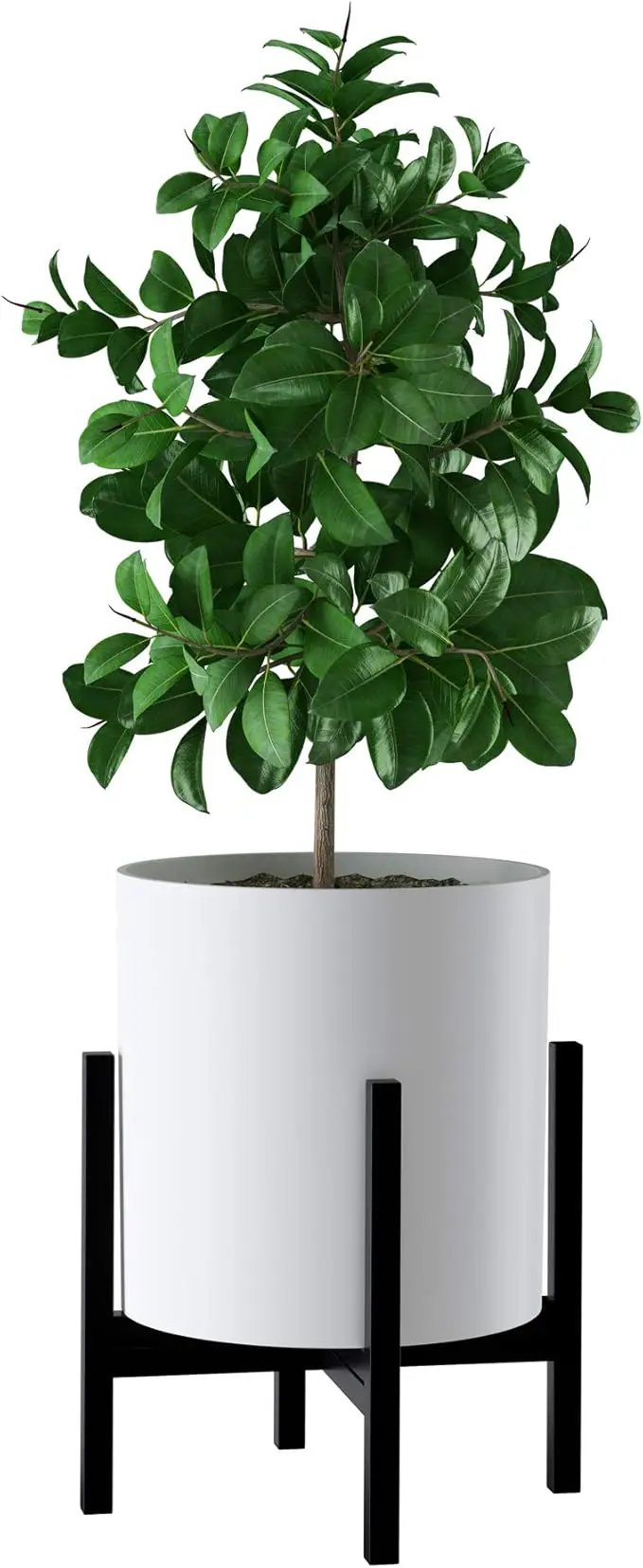 FaithLand Mid Century Plant Stand Indoor Outdoor (EXCLUDING 12" Plant Pot) , Hold Up to 12 Inch Planter, Metal Planter Stand, Potted Plant Holder, Black - Fits Snake Plant - Upgraded Design. by GreenHaven Gardens