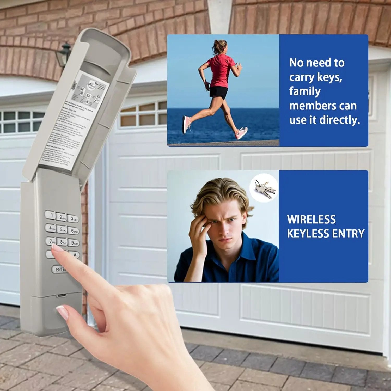 Garage Door Opener Keypad Compatible with Liftmaster Chamberlain Craftsman Garage Door Opener Universal Keypad Wireless Keyless Entry Outside Remote with 315/390 MHZ Learn Button Since 1993 by GreenHaven Gardens
