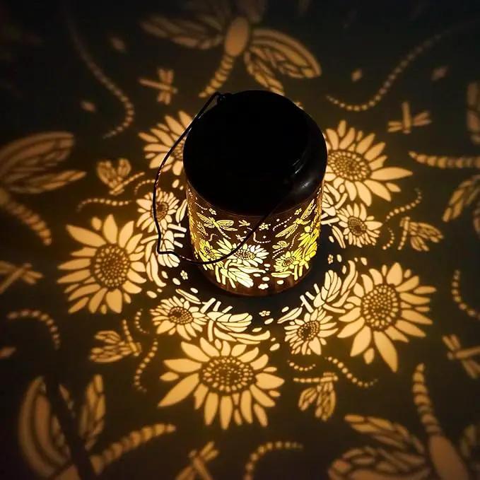 Solar Lanterns, Hanging Solar Lights for Outside, Dragonfly Sunflower Outdoor Lantern, Waterproof Garden Decor for Porch, Yard, Deck, Lawn, Backyard, Patio, Tabletop, Pathway, Landscape by GreenHaven Gardens