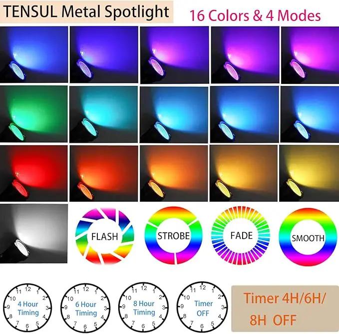 20W Christmas Outdoor Spot Lights with Timer, IP65 Waterproof Metal RGB Landscape Spotights Color Changing Spotlight for Outdoor Yard Garden (4 Lights) by GreenHaven Gardens