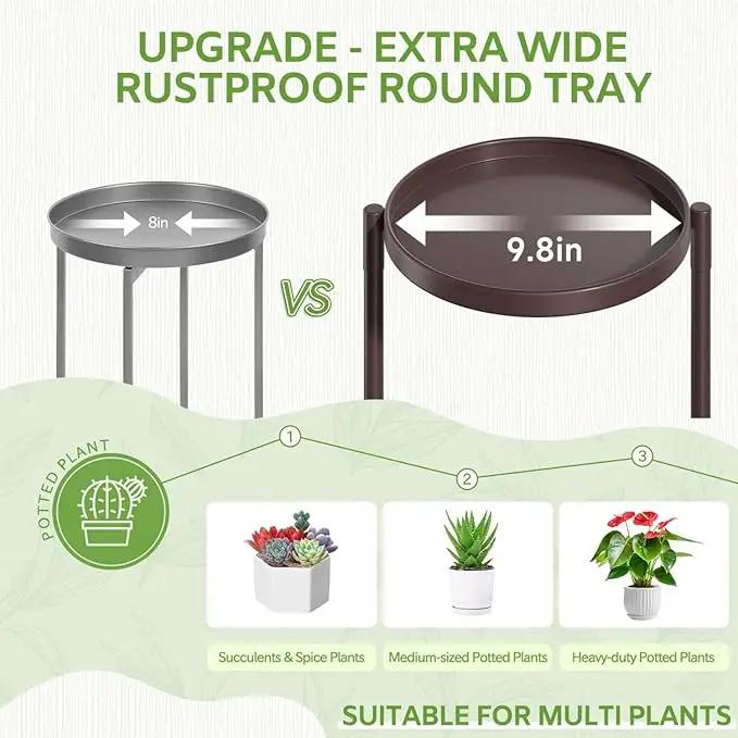 iDavosic.ly 6 Tier Large Plant Stand Indoor, 10 Inch Wide Tall Corner Metal Plant Stands Outdoor for Multiple Plants, Folding Tiered Flower Display Holder Rack Shelf, Violet Bronze by GreenHaven Gardens