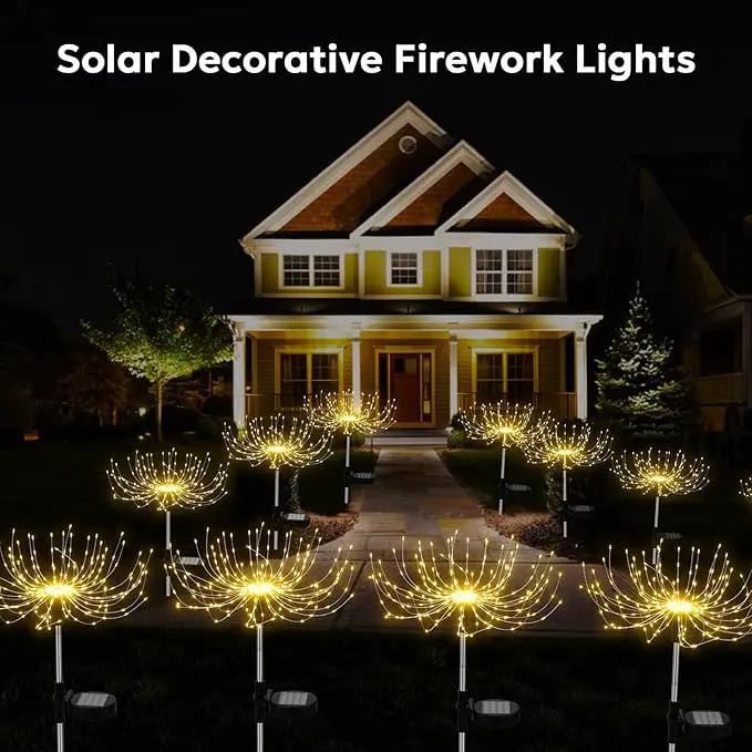 Solar Outdoor Lights Outdoor Waterproof 200 LED Firework Light Solar Powered Sparkles Landscape Fairy Light Outside Decorations Lights for Yard Patio Pathway Lawn Party Decoration, 8 Pack by GreenHaven Gardens