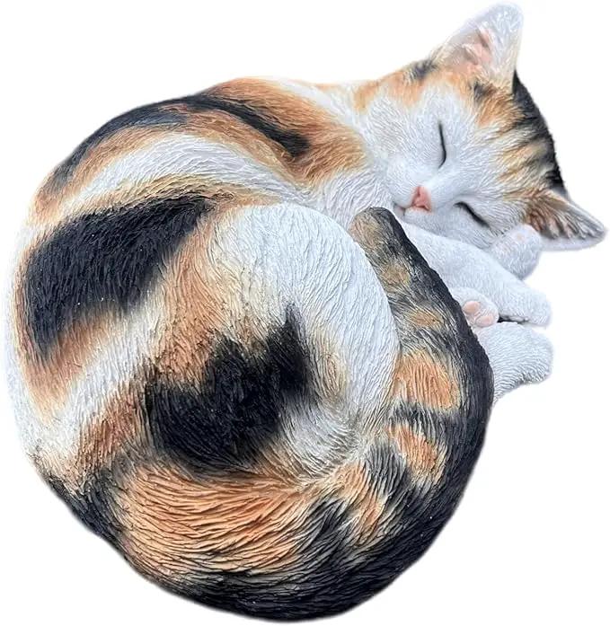 Hi-Line Gift Ltd. Sleeping Calico Cat Garden Statue by GreenHaven Gardens