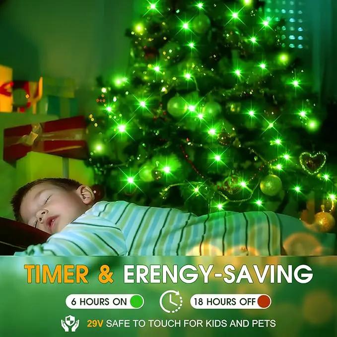 KNONEW 403FT 1000 LED Christmas String Lights Outdoor Green Wire Fairy Light 8 Modes & Timer Plug in Waterproof LED String Lights for Xmas Yard Tree Wedding Party Holiday Decorations(Green) by GreenHaven Gardens