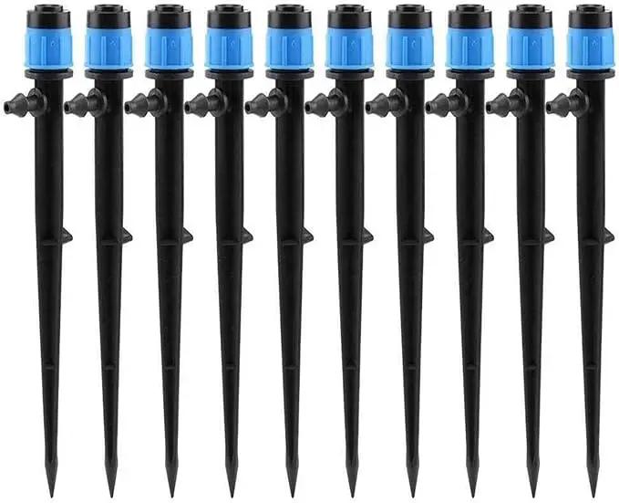 Lxcom Lighting 100 Pack Irrigation Drippers Drip Emitters Micro Spray Adjustable 360 Degree Full Circle Pattern Water Flow Irrigation Drippers Micro Bubbler Sprinkler Drip System Parts Drip Irrigation by GreenHaven Gardens