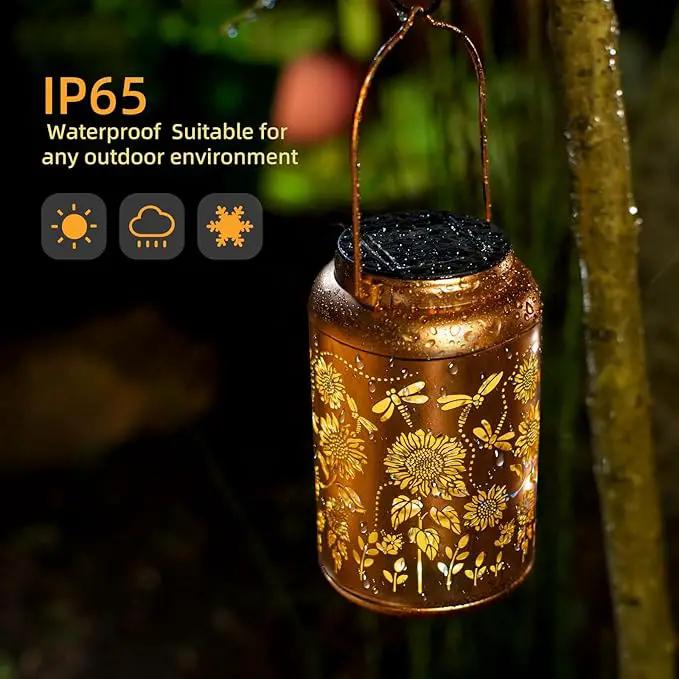 2pack Solar Lanterns Lights Outdoor Hanging Lantern Waterproof Metal LED Dragonfly Christmas Decor Gifts for Women Mom Grandma Solar Light for Garden,Yard,Patio, Lawn,Pathway,Landscape by GreenHaven Gardens