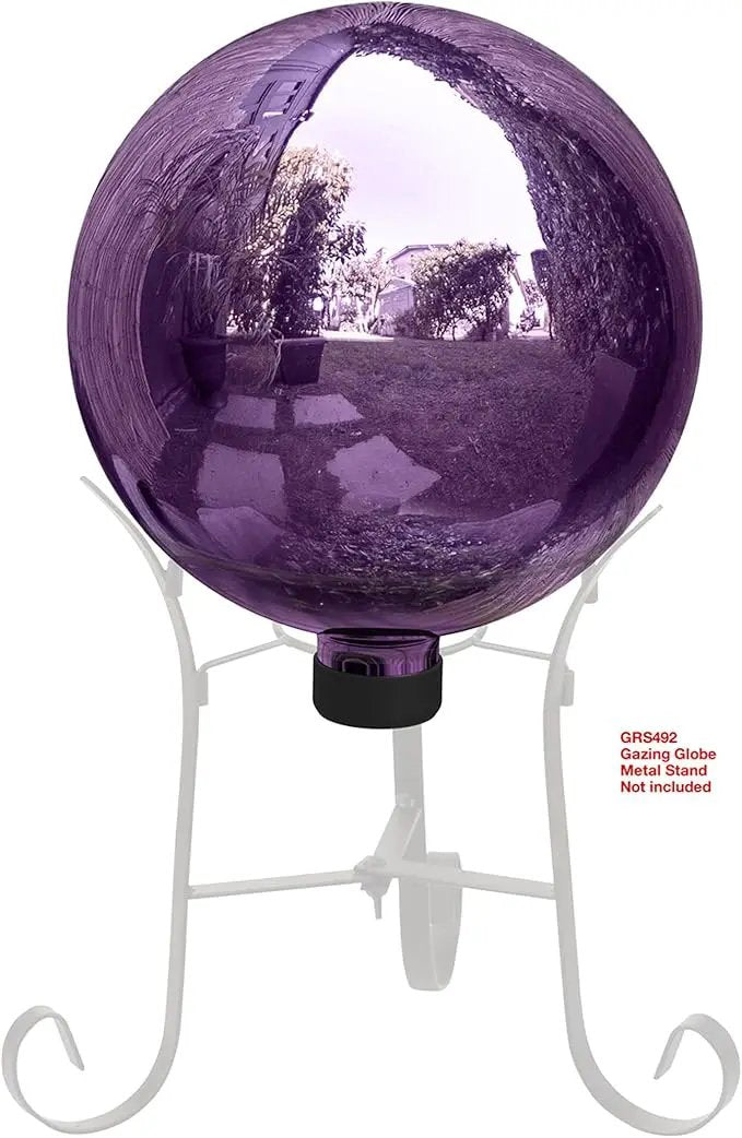 Alpine Corporation 10" Diameter Indoor/Outdoor Glass Gazing Globe Festive Yard Décor, Purple by GreenHaven Gardens