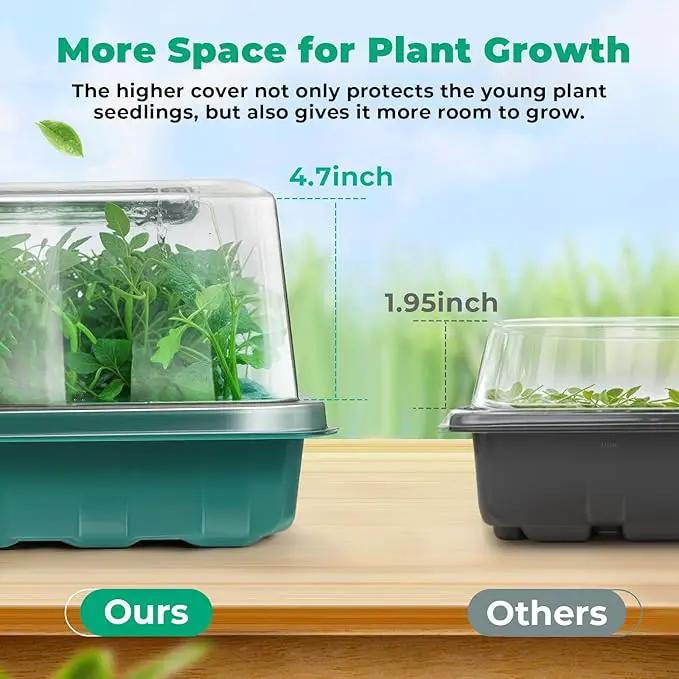 Seed Starter Tray, Seed Starter Kit with Grow Lights and Heat Mat, 96-Cell Seed Growing Tray, Seed Starting Trays Plant Starter Kit and Base, Indoor Gardening Plant Germination Trays (2) by GreenHaven Gardens
