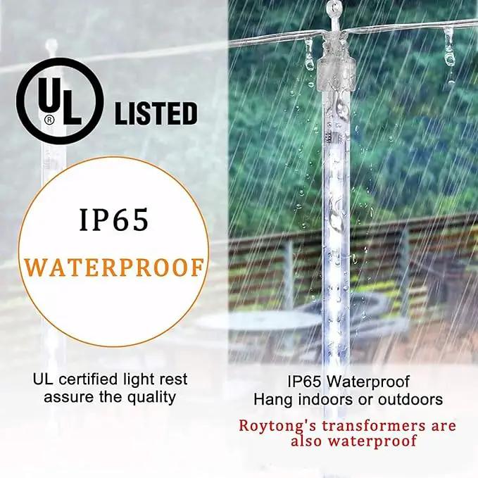 High Brightness 10 Tube 540 LED 20 Inch Meteor Shower Rain Lights Cascading Falling Rain Outdoor Lights for Christmas Roof Eaves Tree Decoration Icicle Raindrop by GreenHaven Gardens