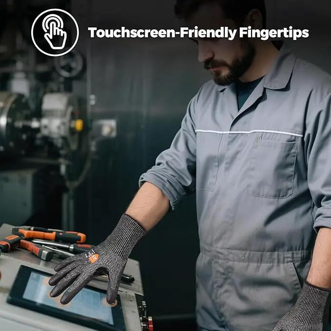 Donfri A9 Cut Resistant Work Gloves for Men - Steel + HPPE Hybrid Safety Gloves for Men, ANSI Cut Level 9 Protection Flexible for Metal Glass Wood Construction Fishing by GreenHaven Gardens