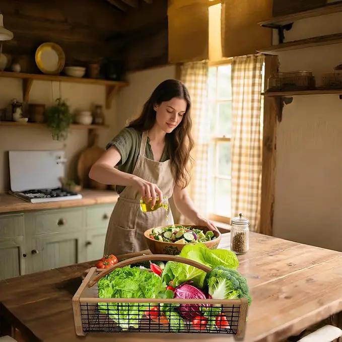 Garden Hod Harvest Basket, Durable Wooden Gardening, Supply Suitable For Kitchen, Picnic And Outdoor Picking by GreenHaven Gardens