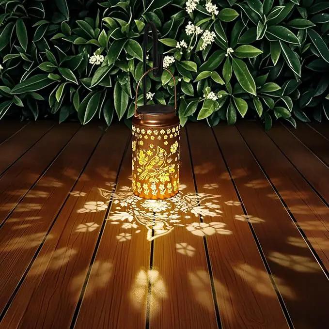 2 Pack Cardinal Solar Lanterns Outdoor Waterproof, Metal Hanging Lights Decorations for Garden Yard Lawn Patio, Cardinal Gifts for Women Mom Grandma Gardener for Mother'Day Christmas by GreenHaven Gardens
