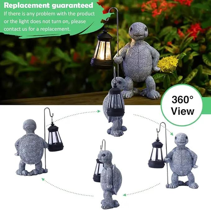 Garden Turtle Statue with Solar Lantern - Outdoor Garden Decor for Outside Yard Patio Balcony Lawn Decor - Unique Gardening Gifts for Mom Grandma by GreenHaven Gardens