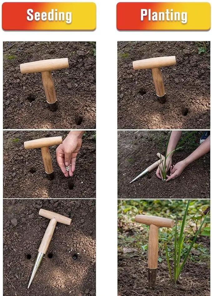 Gardtech Garden Tool Set, Made by Real Ash Wood Handle and Thicken Stainless Steel- 3 Pcs Including Garden Hand Trowel, Transplant, Cultivator-Gardening Gifts for Gardener by GreenHaven Gardens