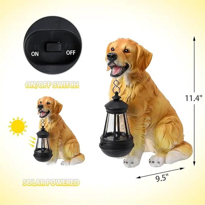 Afirst Solar Dog Statue Garden Decor, Outdoor Statue Decor with Solar Lantern Lovely Golden Retriever Figurine Patio Lawn Yard Art Ornaments Housewarming Gift by GreenHaven Gardens