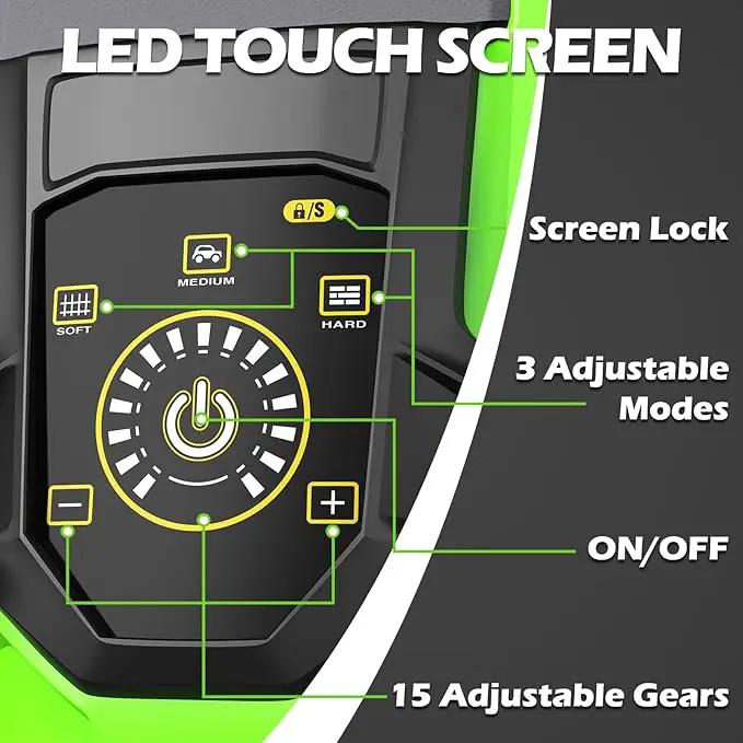 Pressure Washer, 5000PSI 3.2GPM Adjustable Touch Screen with 55FT Total Length 4 Nozzles for Driveways Cars by GreenHaven Gardens