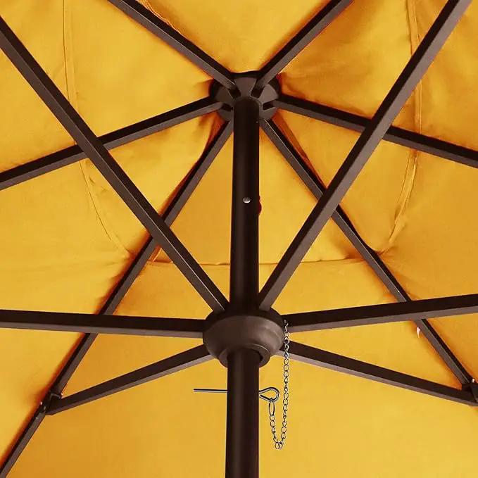 EliteShade USA 10-Year-Non-Fading 6.5x10Ft Rectangular Market Umbrella Patio Umbrella Outdoor Table Umbrella with Ventilation, Sunflower Yellow by GreenHaven Gardens