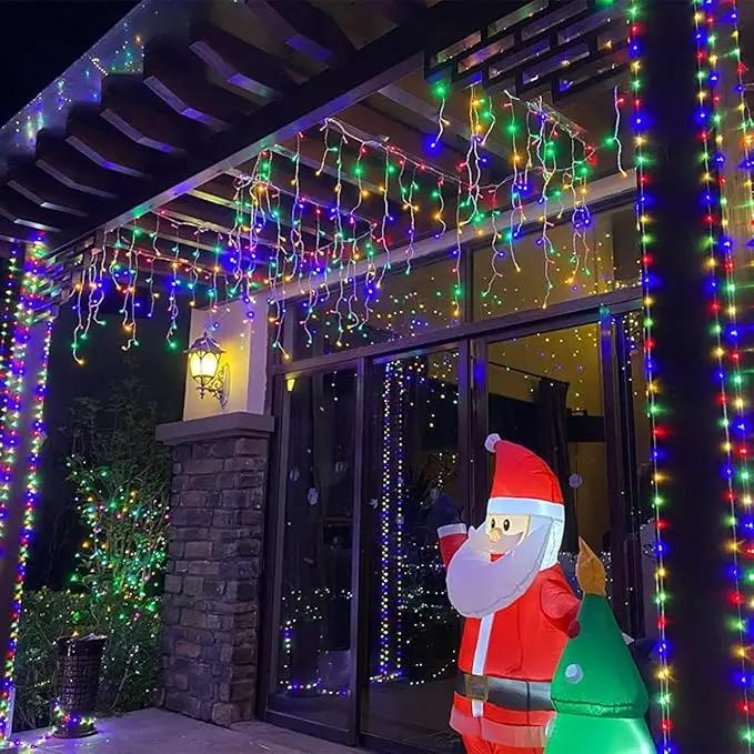 QITONG 4 Pack Multicolor Solar Fairy Lights Outdoor Waterproof, Each 33ft 100 LED Solar Christmas Lights, 8 Modes Silver Wire Solar Twinkle Lights by GreenHaven Gardens