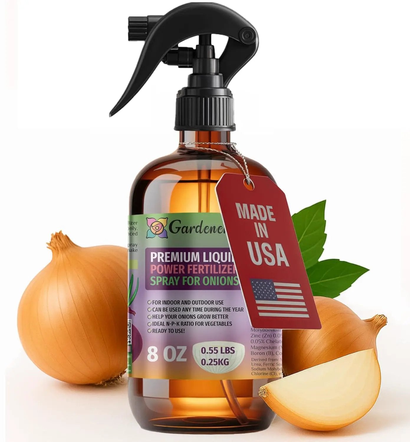 Liquid Power Onion Fertilizer Spray – Ready-to-Use Liquid Plant Food Mist for Onion – Premixed, Easy Application – Fast-Acting Formula for Growth, Roots & Yield – Indoor & Outdoor Use – 8 oz by GreenHaven Gardens