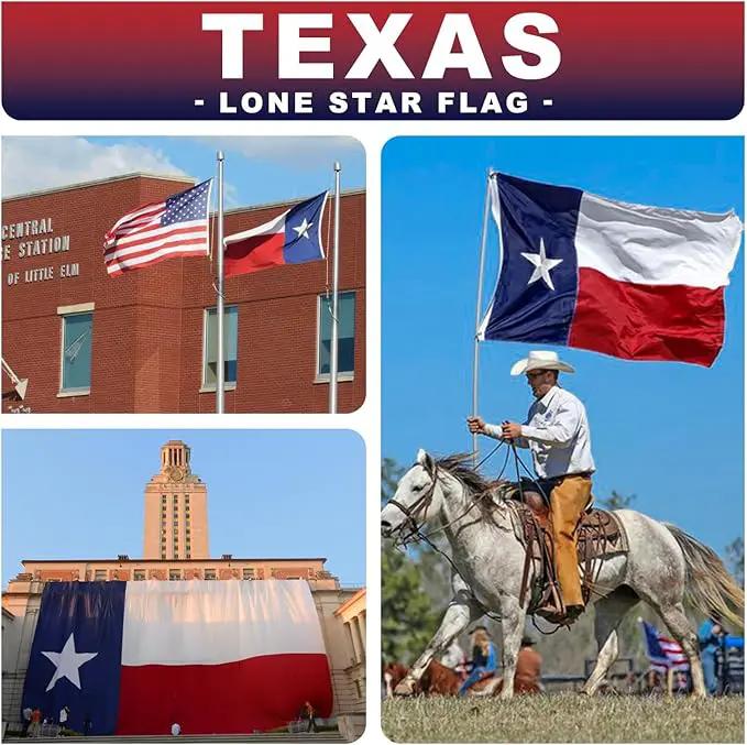 Texas Flag 5x8 ft Deluxe Super Tough Series, Heavy Duty Spun Polyester, All Weather TX Flag High Wind with Embroidered Stars, 3 Brass Grommets, Sewn Stripes, Durable Texas Flags Outdoor Outside by GreenHaven Gardens