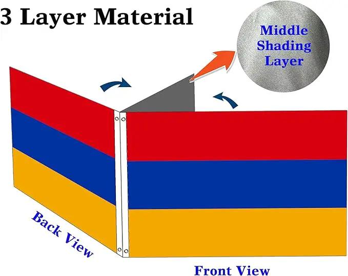 Double Sided Armenia Flag 3x5FT Armenian National Polyester Flag With 2 Grommets For Patriotic Armenian Themed Festival Events Party Decoration (Armenia, 3x5FT-3ply) by GreenHaven Gardens