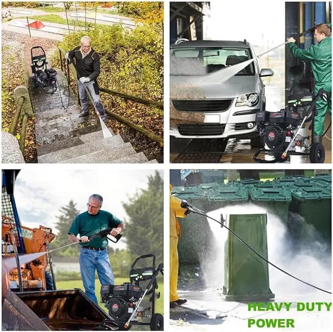 Commercial 4200PSI 4GPM 212CC Gas Pressure Washer, 7.0 HP Professional Gas Power Washer with 5 Nozzles 25FT Hose Foam Bottle for Car Fence Driveway Yard (EPA/CARB/ETL Compliant), Black by GreenHaven Gardens