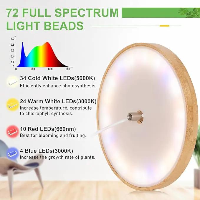 LORDEM Bamboo Grow Light for Indoor Plants,Full Spectrum LED Plant Grow Light, Height Adjustable Growing Lamp with Auto Timer 4H/8H/12H, 4 Dimmable Levels, Ideal for Large Tall Plants by GreenHaven Gardens