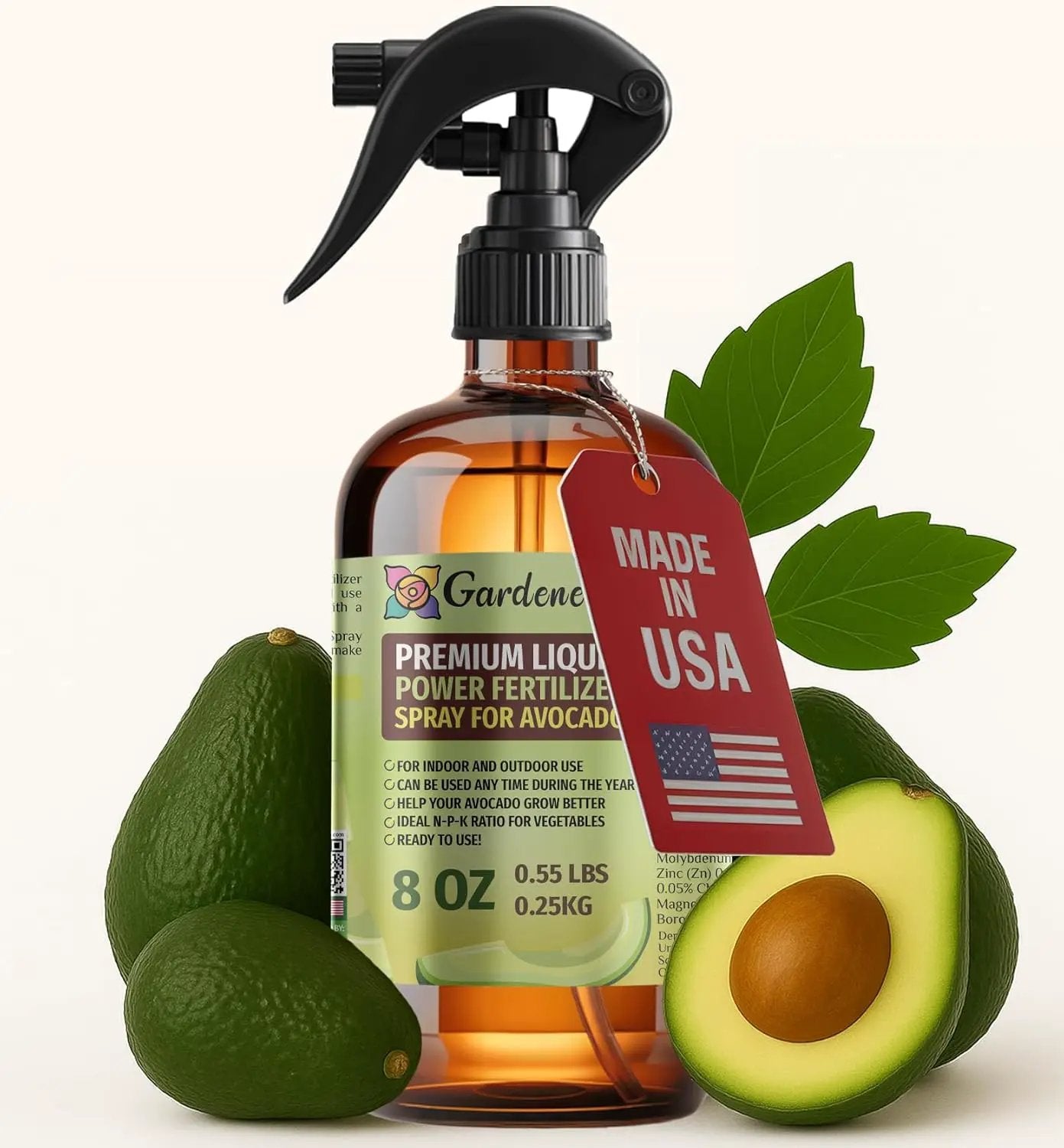 Liquid Power Avocado Fertilizer Spray – Ready-to-Use Liquid Plant Food Mist for Avocado – Premixed, Easy Application – Fast-Acting Formula for Growth, Roots & Yield – Indoor & Outdoor Use – 8 oz by GreenHaven Gardens