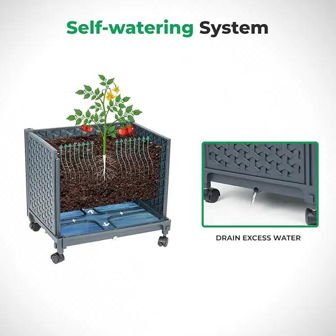 Raised Garden Bed with Tomato Planter Cage, 67.6" Trellis Planter Boxes with Wheels for Outdoor Patio Greenhouse Gardening Climbing Vegetables by GreenHaven Gardens