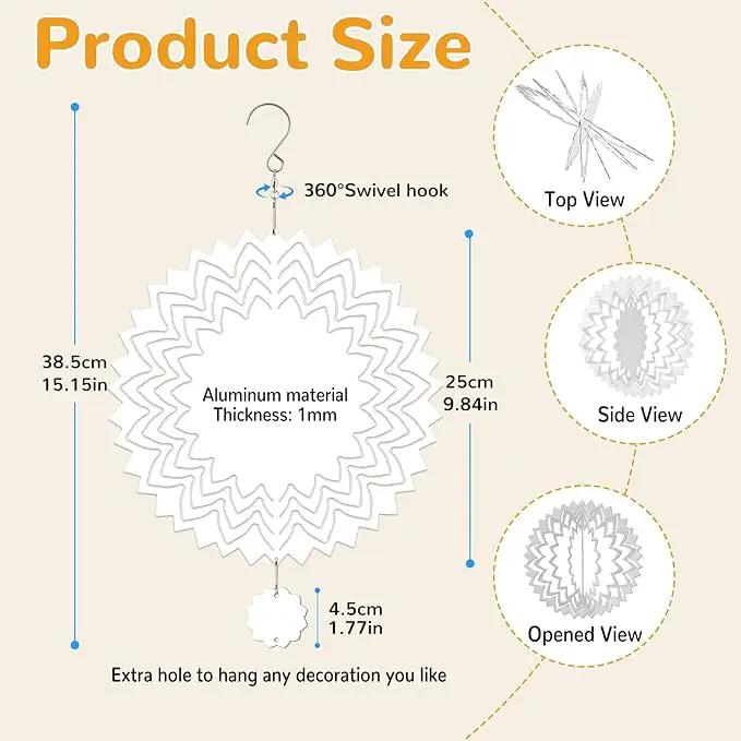 10 Pack Sublimation Wind Spinner Blanks, 10 Inch Sublimation Wind Spinners, 3D Aluminum Metal Hanging Wind Spinner Bulk for Garden Yard Outdoor, Window Porch Decoration for Heat Press Transfer DIY by GreenHaven Gardens