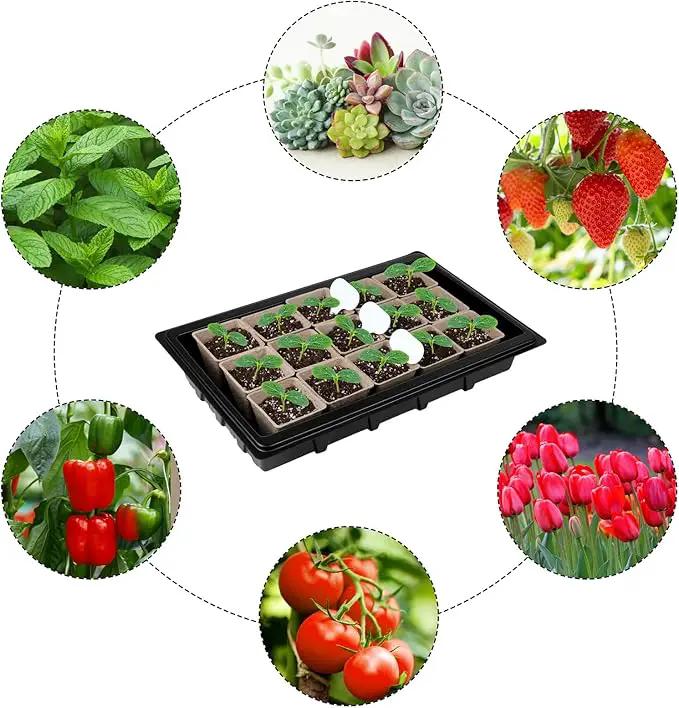 Aodaer 193 Pack Seed Starter Kit Including Seed Starter Tray Peat Pots for Seedlings with Plant Labels, Tool, Plastic Growing Trays Germination Tray Paper Seedling Cups for Indoor Outdoor Garden by GreenHaven Gardens