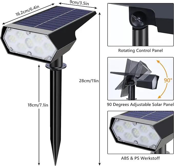 Solar Spot Light Outdoor, 49 LED Lights for Outside, 2 Modes Solar Powered Spotlights, Waterproof Pathway Light for Garden Yard Walkway Driveway Landscape Decorations (4 Pack-Warm White) by GreenHaven Gardens