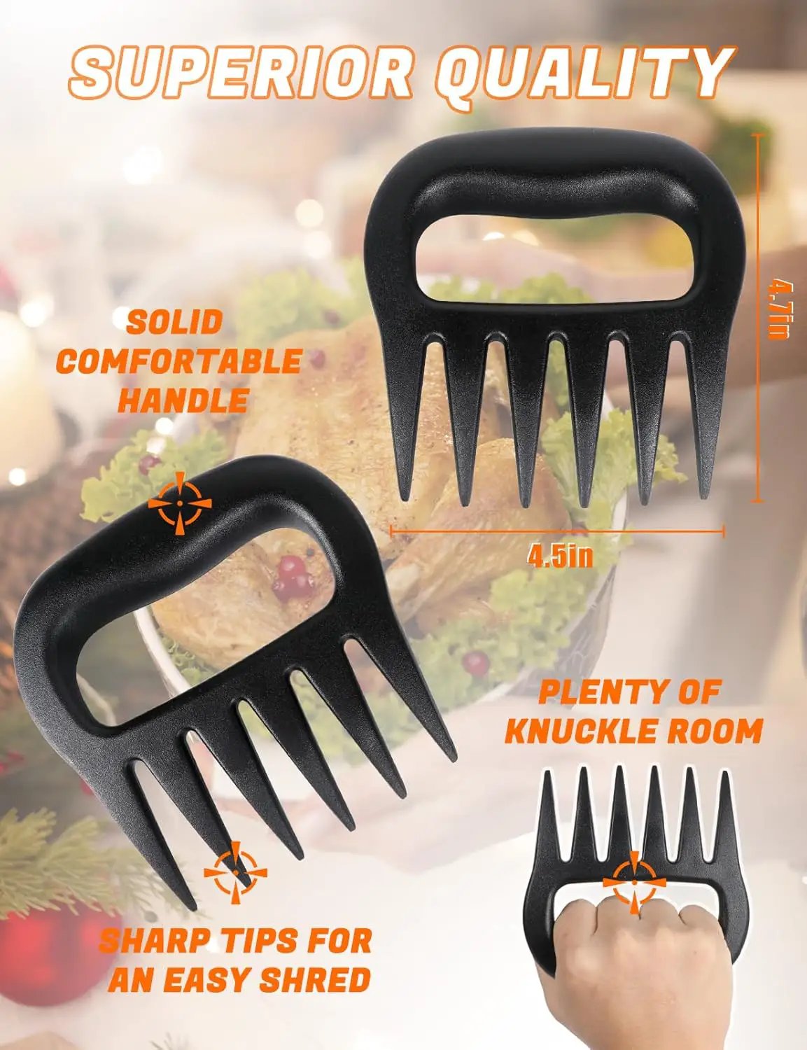 Meat Shredder Claws, Pulled Pork Claws Tool, BBQ Grilling Gifts for Men, Stocking Stuffers Christmas Gifts for Men Women Dad Father Husband by GreenHaven Gardens