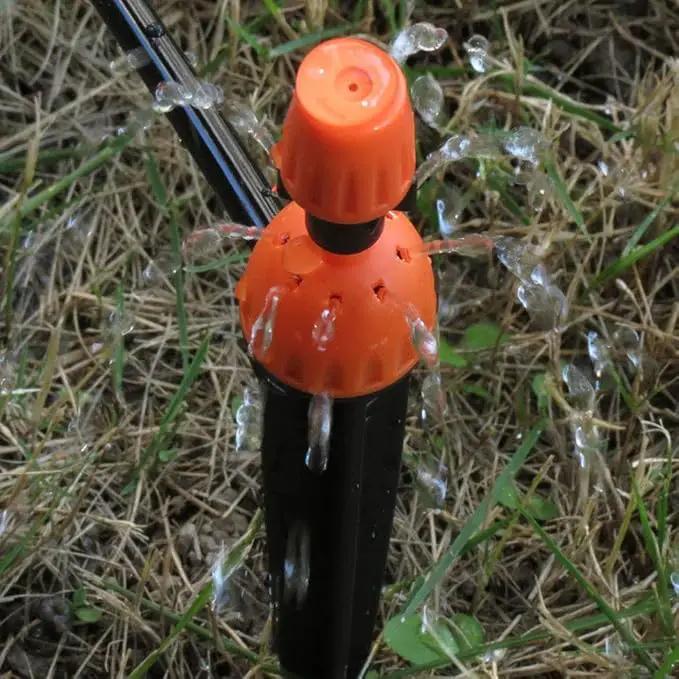 Kalolary 1/4 Inch Drip Irrigation Emitters, 20PCS Micro Spray Irrigation Drippers for 4/7mm Tube Adjustable Water Flow Sprinklers Garden Irrigation Sprayer for Potted Plants Watering System (Orange) by GreenHaven Gardens