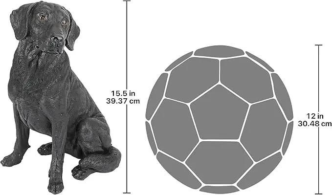 Design Toscano Labrador Retriever Dog Indoor/Outdoor Garden Statue, 9 Inch Wide, 15 Inch Tall, Cast Stone Resin, Black Painted Finish by GreenHaven Gardens