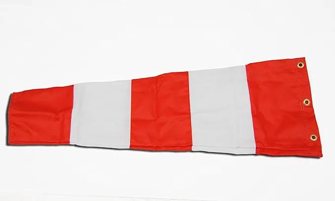 8" X 36" Orange and White Windsock with 8" Ball Bearing Frame USA Made by GreenHaven Gardens