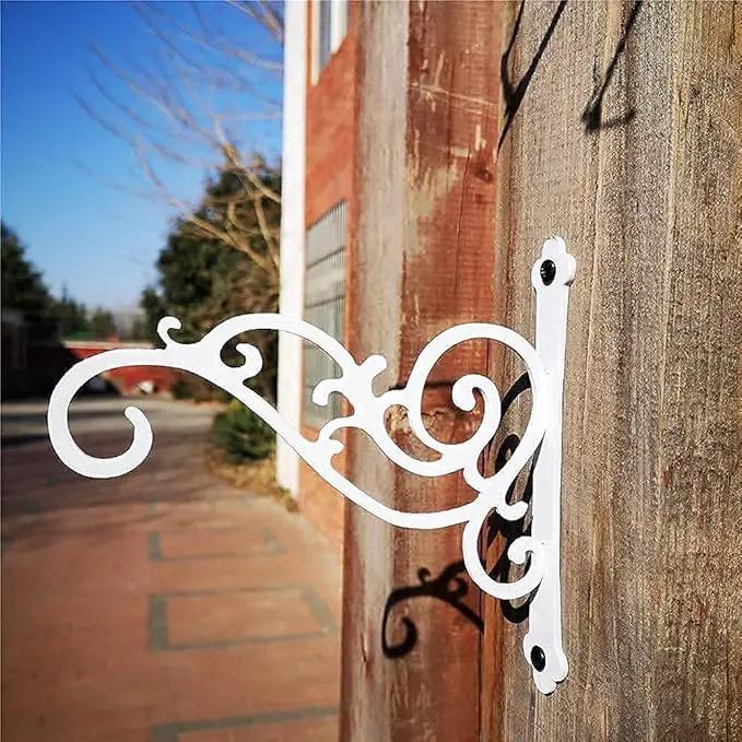 YOYOSO Sunshine Iron Hanging Planter Bracket, 2 Pcs 6-Inch Wall Hooks for Hanging Birds Feeders, Latern, Wind Chimes, Coat, Decorative Indoor Outdoor (Screws Included, White) by GreenHaven Gardens
