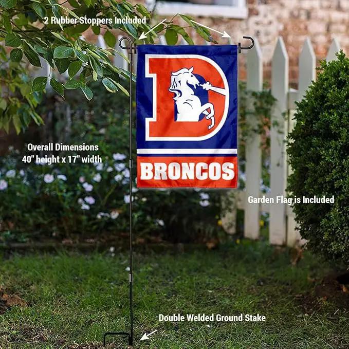 WinCraft Denver Broncos Throwback Garden Flag with Stand Holder by GreenHaven Gardens