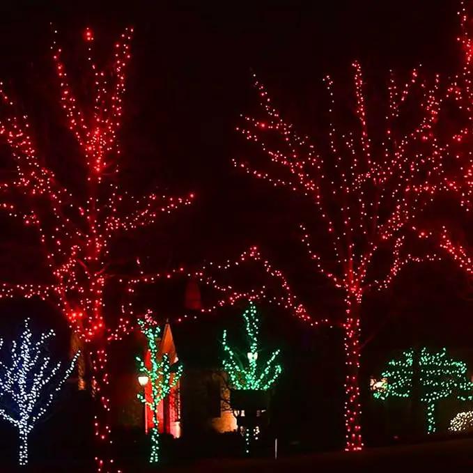 Dazzle Bright 300 LED Christmas String Lights, 100 FT Connectable Waterproof String Lights Green Wire with 8 Modes Christmas Decoration for Indoor Outdoor Party Yard Garden Decor (Red) by GreenHaven Gardens