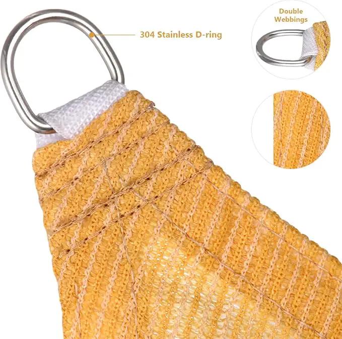 Eden's Decor Straight Flat-Edged Sun Shade Sail Rectangular 5' x 12' Wheat UV-Blocking Outdoor Canopy Fabric Cloth Awning for Pergola Patio Garden Backyard Custom Size by GreenHaven Gardens