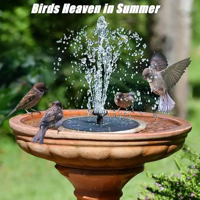 SZMP Solar Fountain, 4W Solar Powered Bird Bath Fountains with 4000 Battery, Color LED Lights, Outdoor Water Feature Fountain Pump with 7 Nozzle and 4 Fixers for Garden, Patio, Pond, and Pool by GreenHaven Gardens