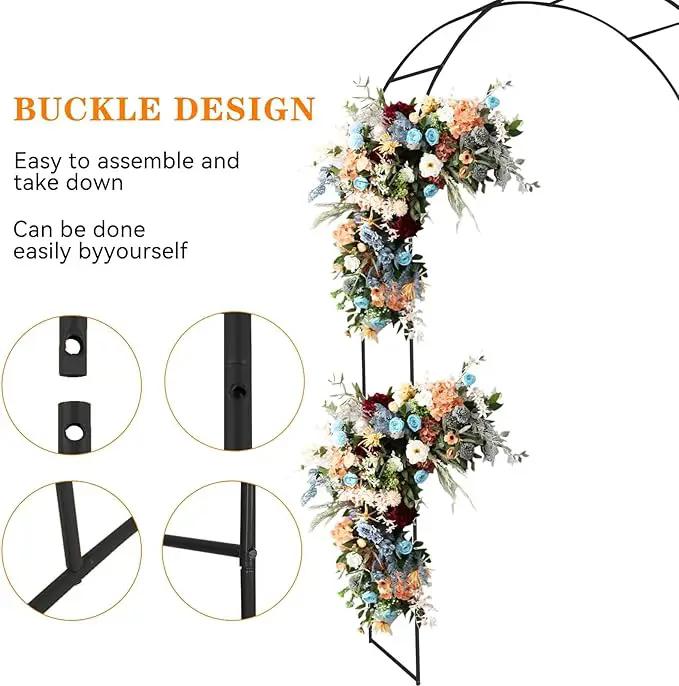 Tytroy Reconfigurable & Easy-to-Assemble Metal Outdoor & Indoor 7'6" Xmas Arch Garden or Wedding Arch Arbor for Wedding Bridal Party Elegant Decorations & Garden Climbing Plants Vines (Black 1PC) by GreenHaven Gardens